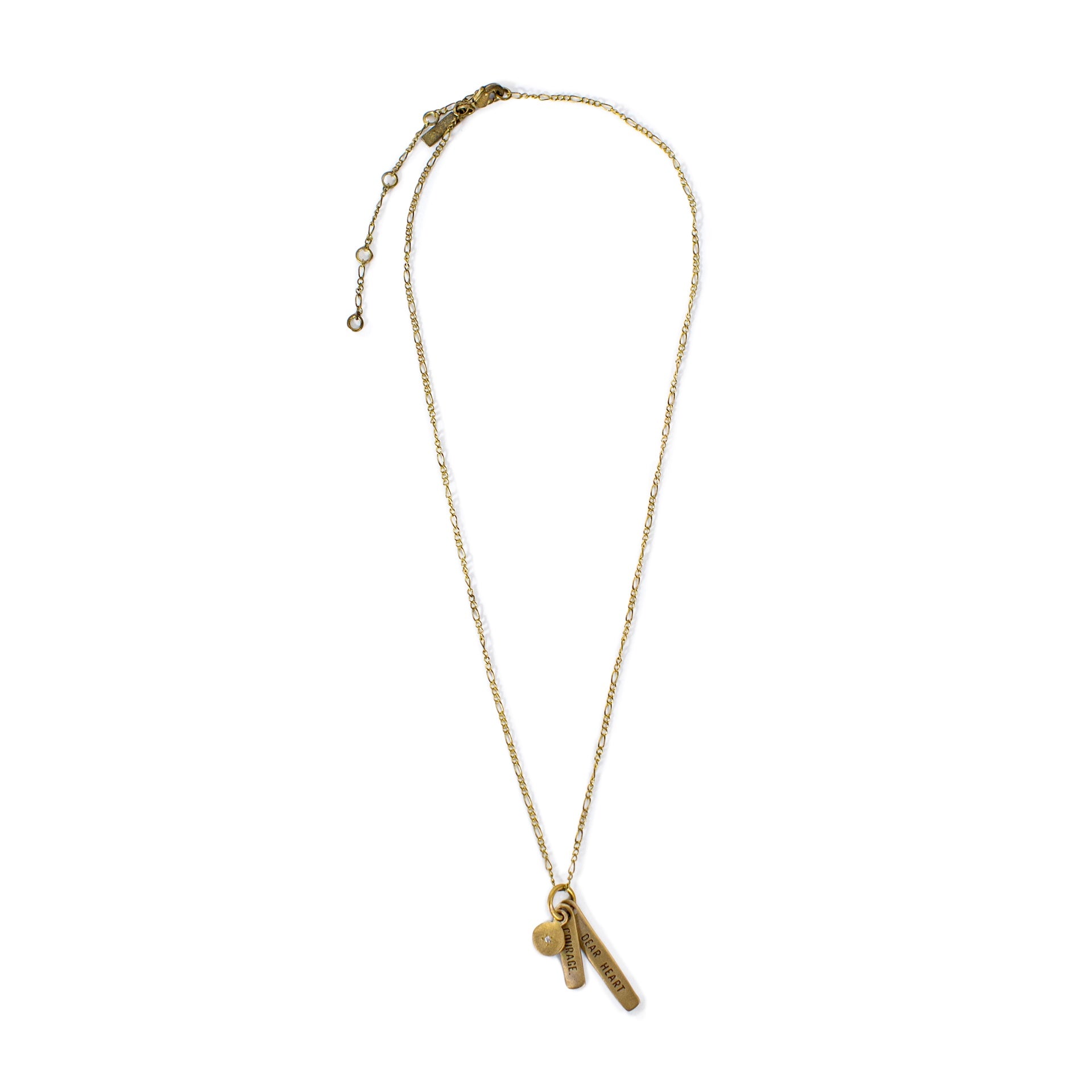 ***Courage, Dear Heart Necklace - Brass 22"
