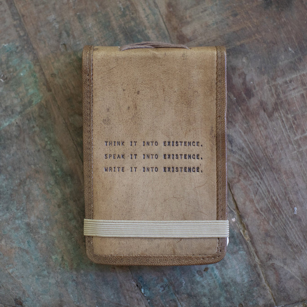 ***Think Speak Write Mini Signature Leather Journal - Maple