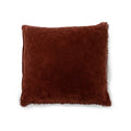 ***Rust Velvet Pillow with Poms - 22"x22