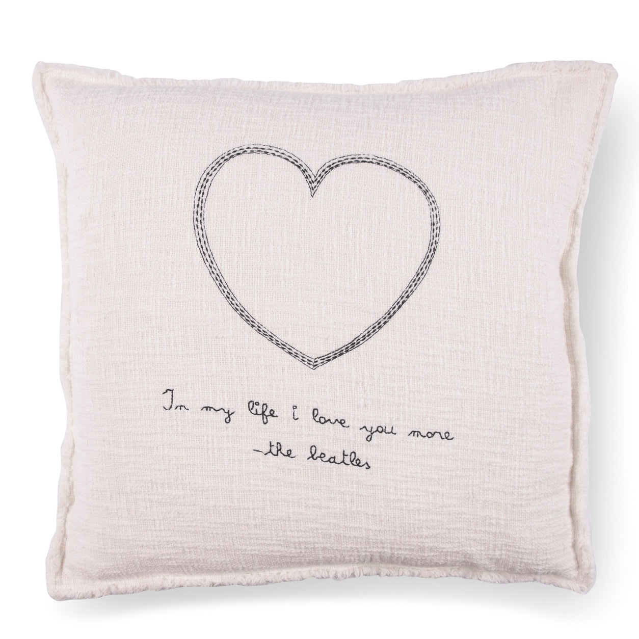 ***Pillow Collection- Embroidered In My Life - The Beatles Pillow 24"x24"