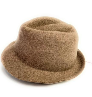 **Brush Boiled Wool Fedora-Taupe
