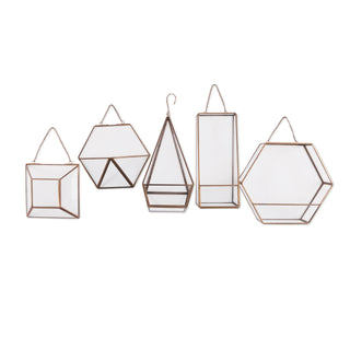 ***Half Glass Hexagon Hanging Terrarium 10" x 10" x 2.75"