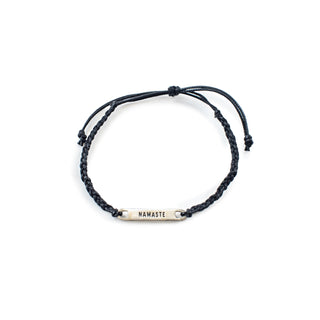 ***Silver Namaste Braided Bracelet - Adjustable