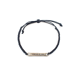 ***Silver Thinking Of You Braided Bracelet - Adjustable