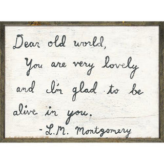Dear Old World (Grey Wood) - Art Print