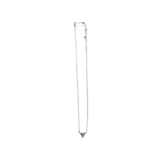 ***Silver Triangle Necklace filled with White Topaz 16" + 2" extender