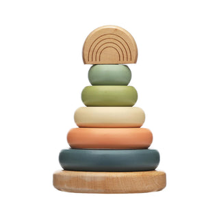 Wooden Stacking Rainbow Tower Baby Toy