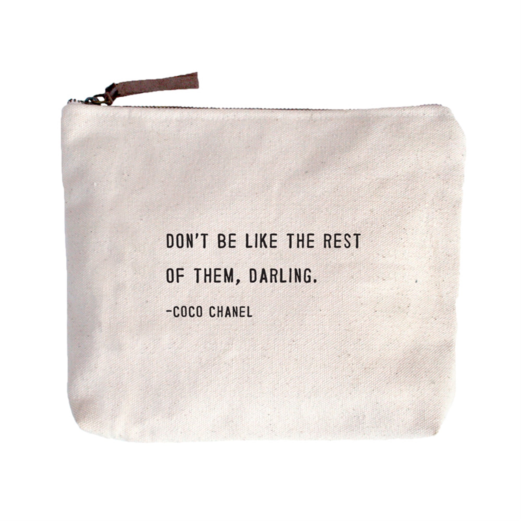 Don't Be Like The Rest Of Them (Coco Chanel) Canvas Zip Bag – Sugarboo & Co