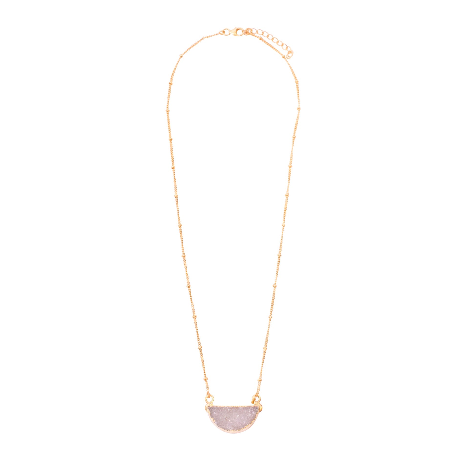 ***Half Moon Druzy Necklace