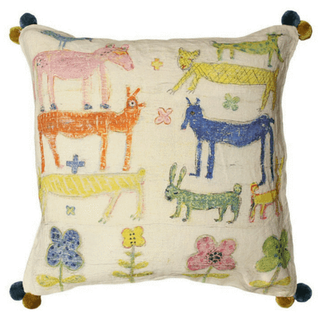 Pillow Collection - Stacked Animals with Poms