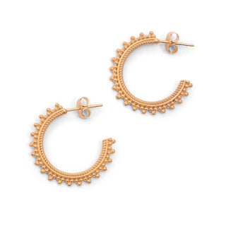 ***Textured Matte Design Hoops - Gold Plated Brass