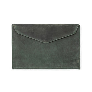 Turquoise Leather Laptop Case / Computer Sleeve Aqua 14-3/4" x 10"