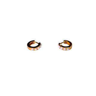 ***Gold Plated Opal Hoop Earrings