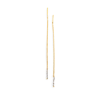 ***Beaded Linear Earrings - Gold Shiny