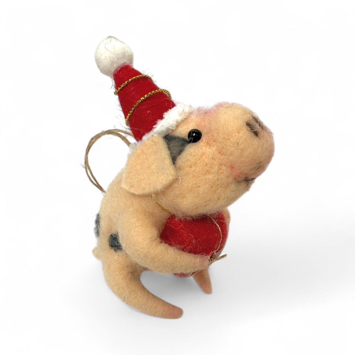 Felt Present Pig Ornament