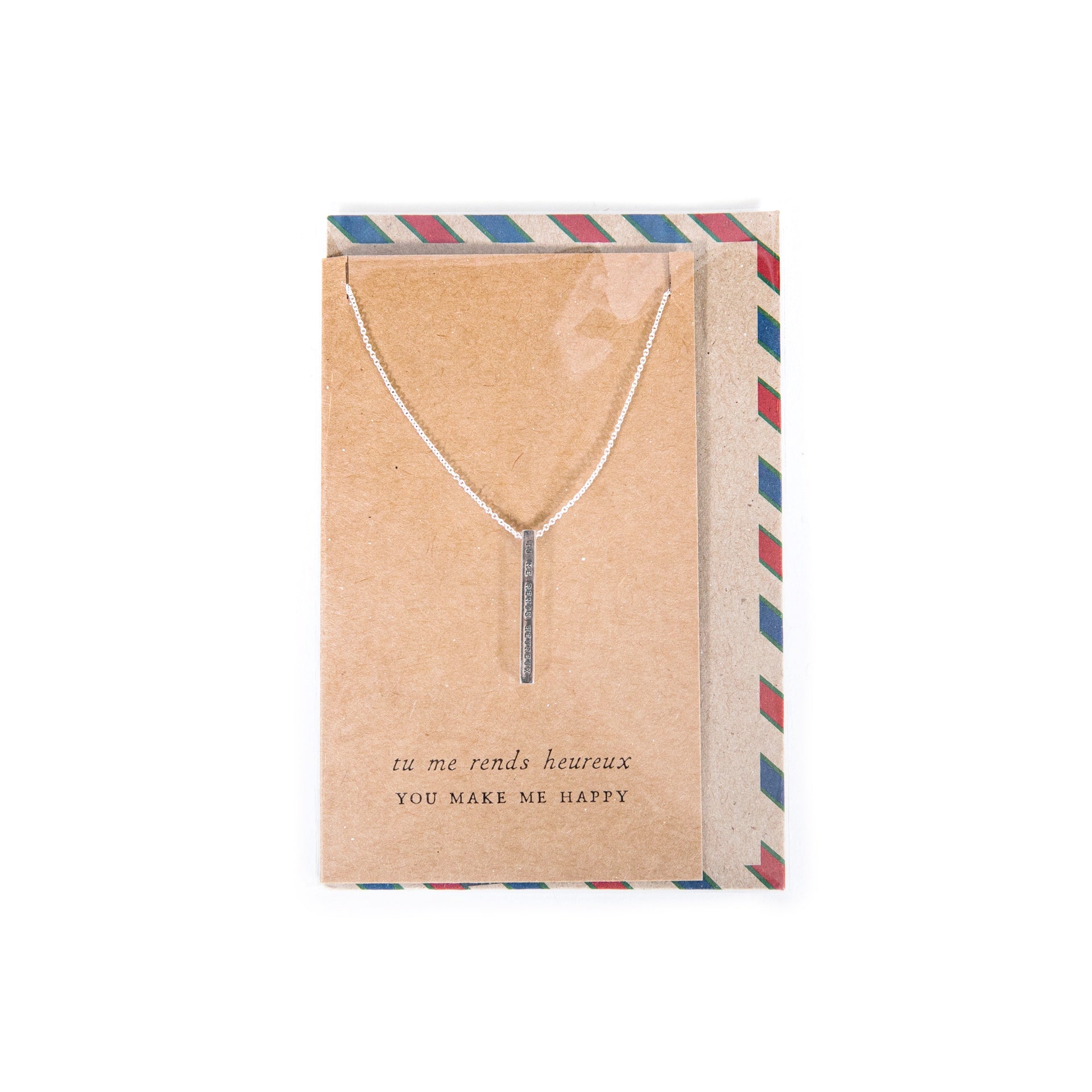 ***Air Mail French Bar Collection - Necklace - tu me rends heureux / you make me happy