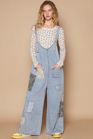 Vintage Washed Sleeveless Denim Overalls