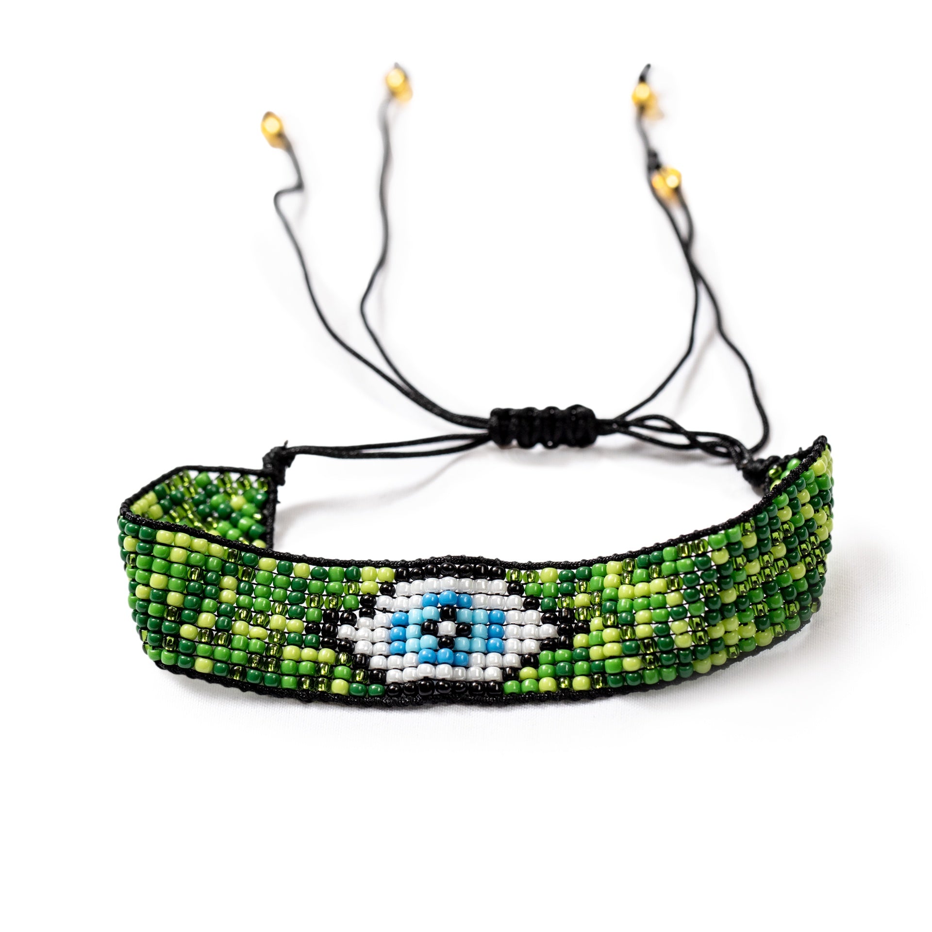 Green Evil Eye Beaded Bracelet