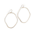 ***Dimpled Large Oval Hoop Earrings 2.5" x 2"