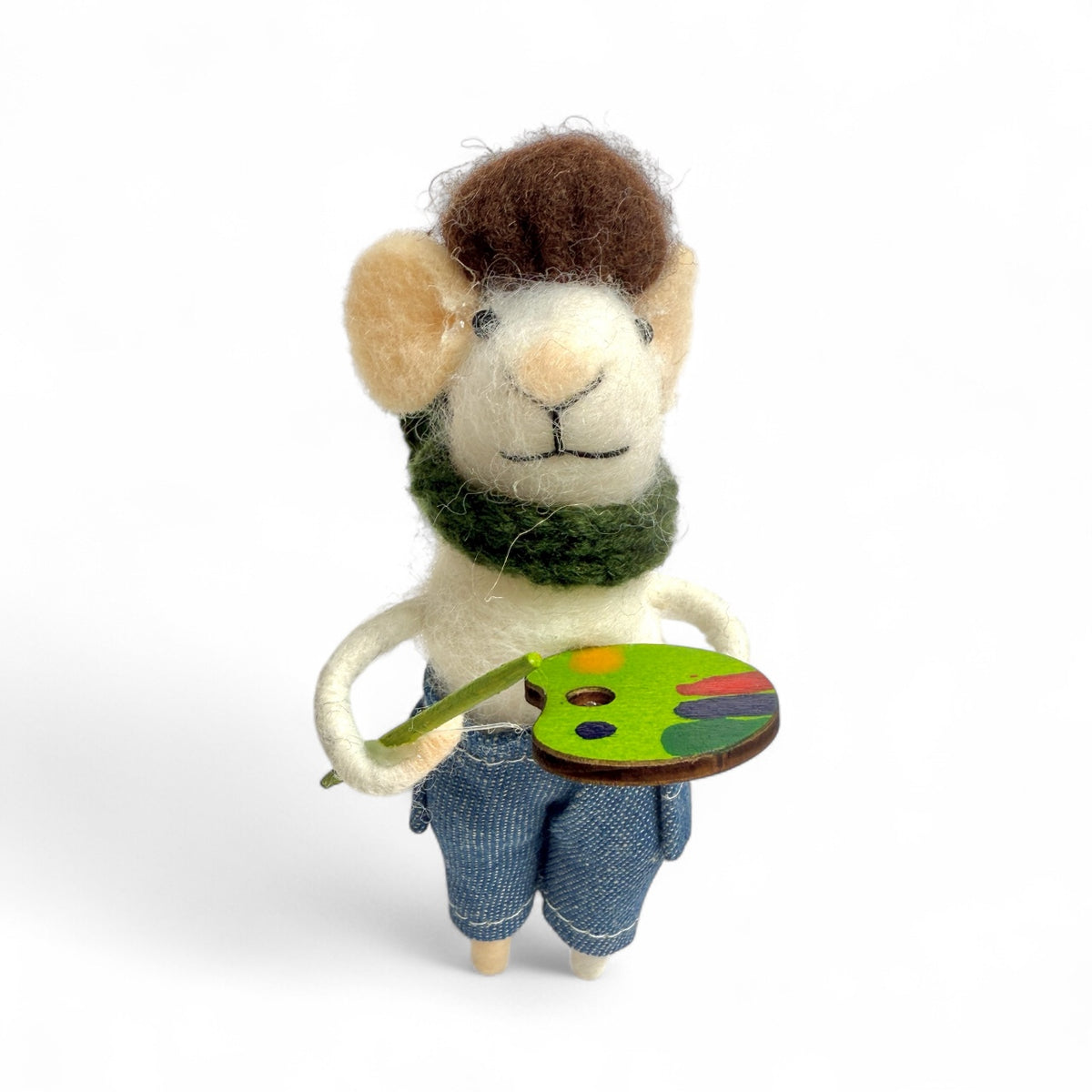 White mouse with Paint Brush and Paint pallet - City Mice