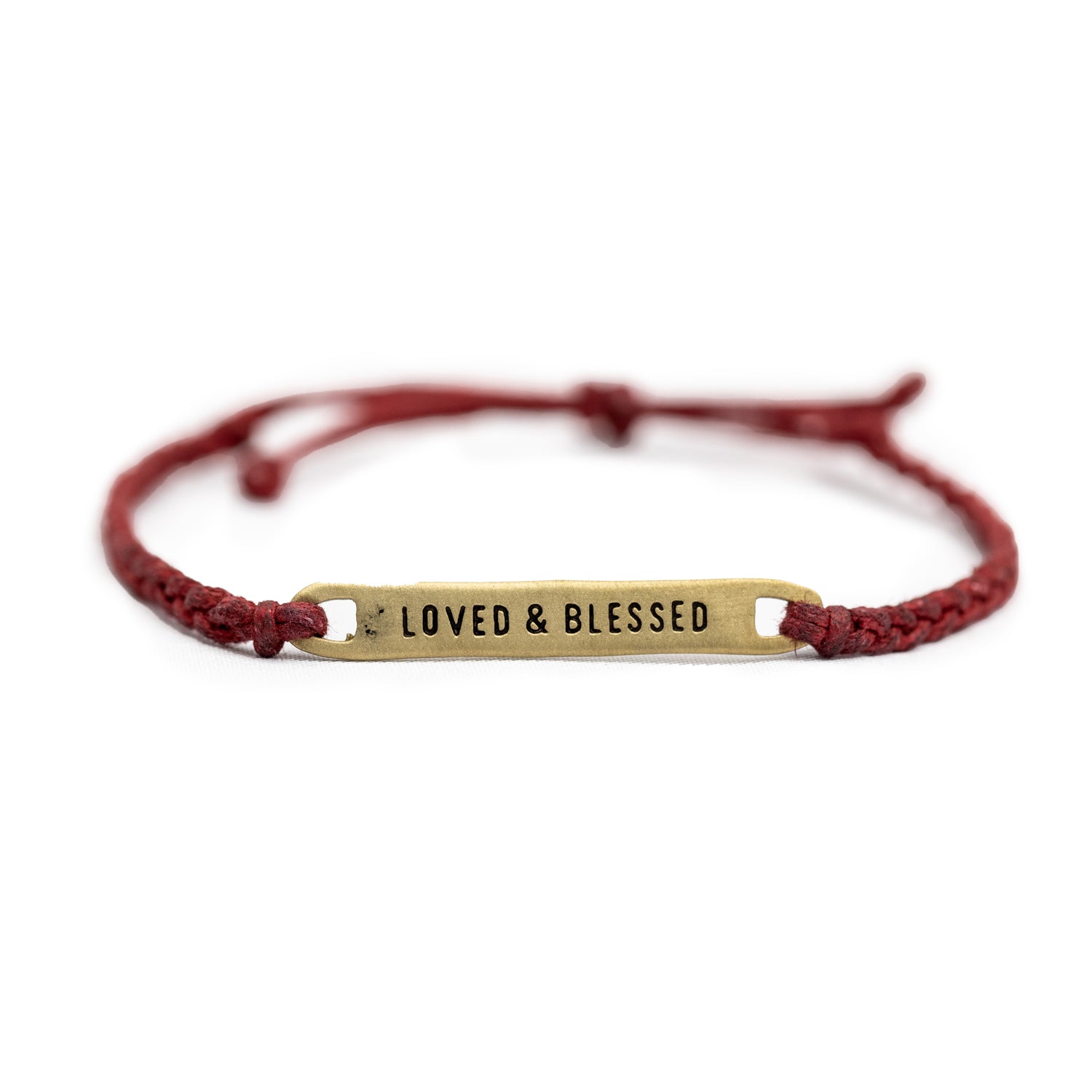 ****Brass Loved & Blessed Braided Bracelet - Adjustable