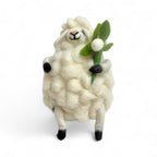 Fat Festive Sheep with Mistletoe Felt Ornament