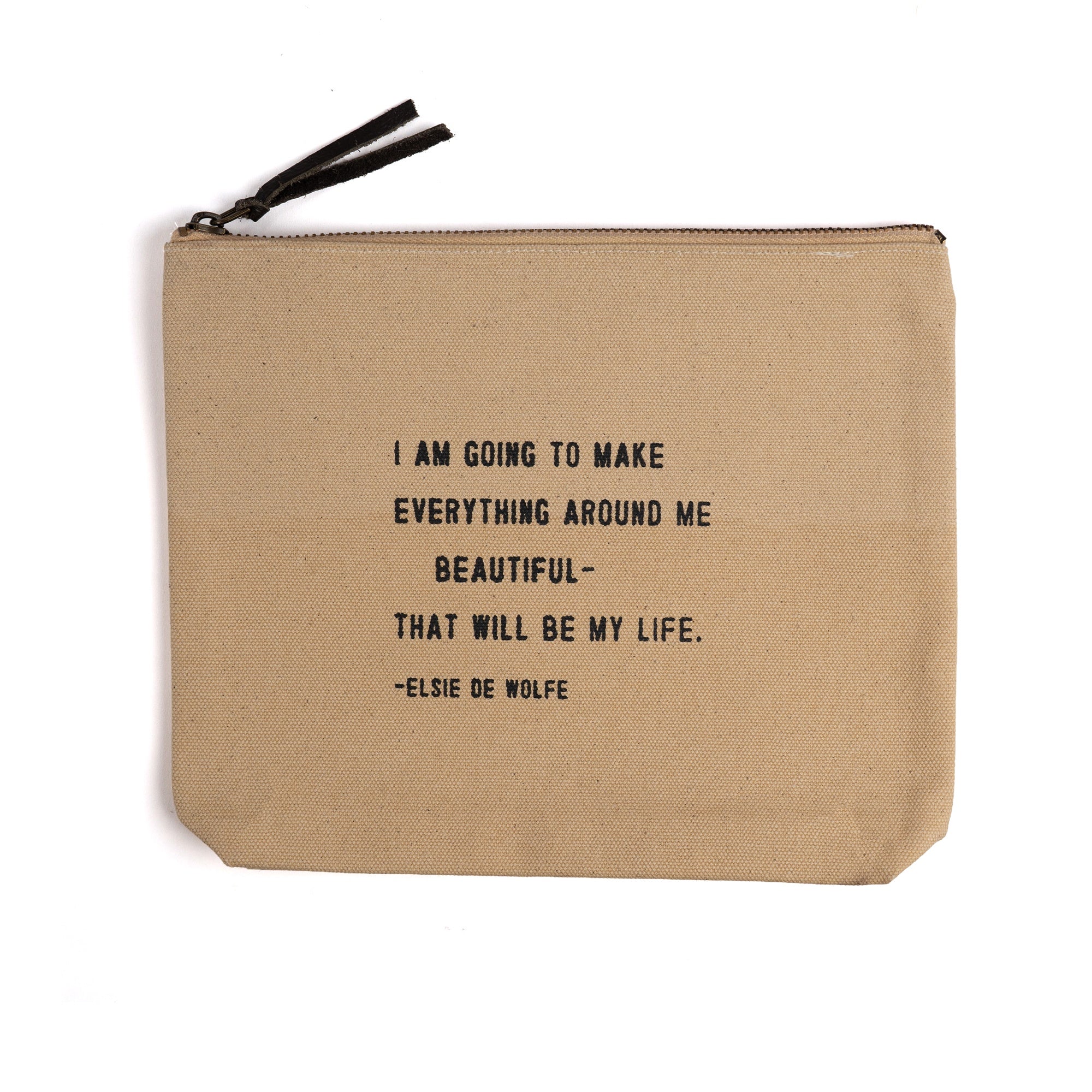 Canvas Zip Bag - Flax