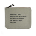 Imperfection Is Beauty (Marilyn Monroe) Canvas Zip Bag- Sage