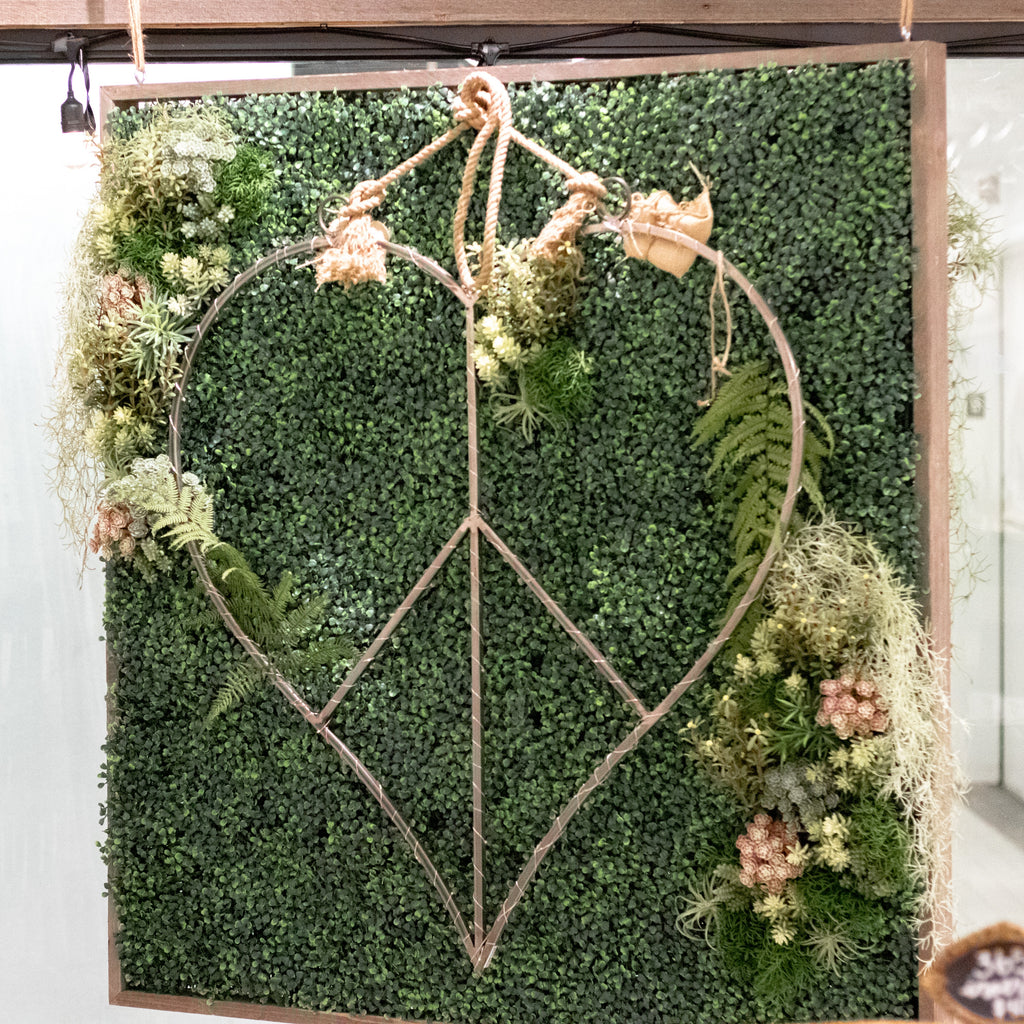 Hanging Metal & Jute Heart Peace Sign