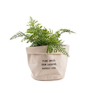 ***Plant Smiles, Grow Laughter - Large Canvas Planter