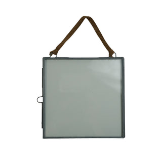 7"x7" Hanging Glass and Metal Picture Frame with Suede