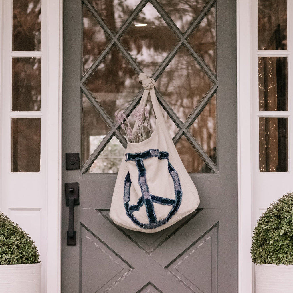 ***Peace Sign Stitched Messenger Bag - 21.5" x 18.5"