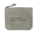 Sage Canvas Zip Bag