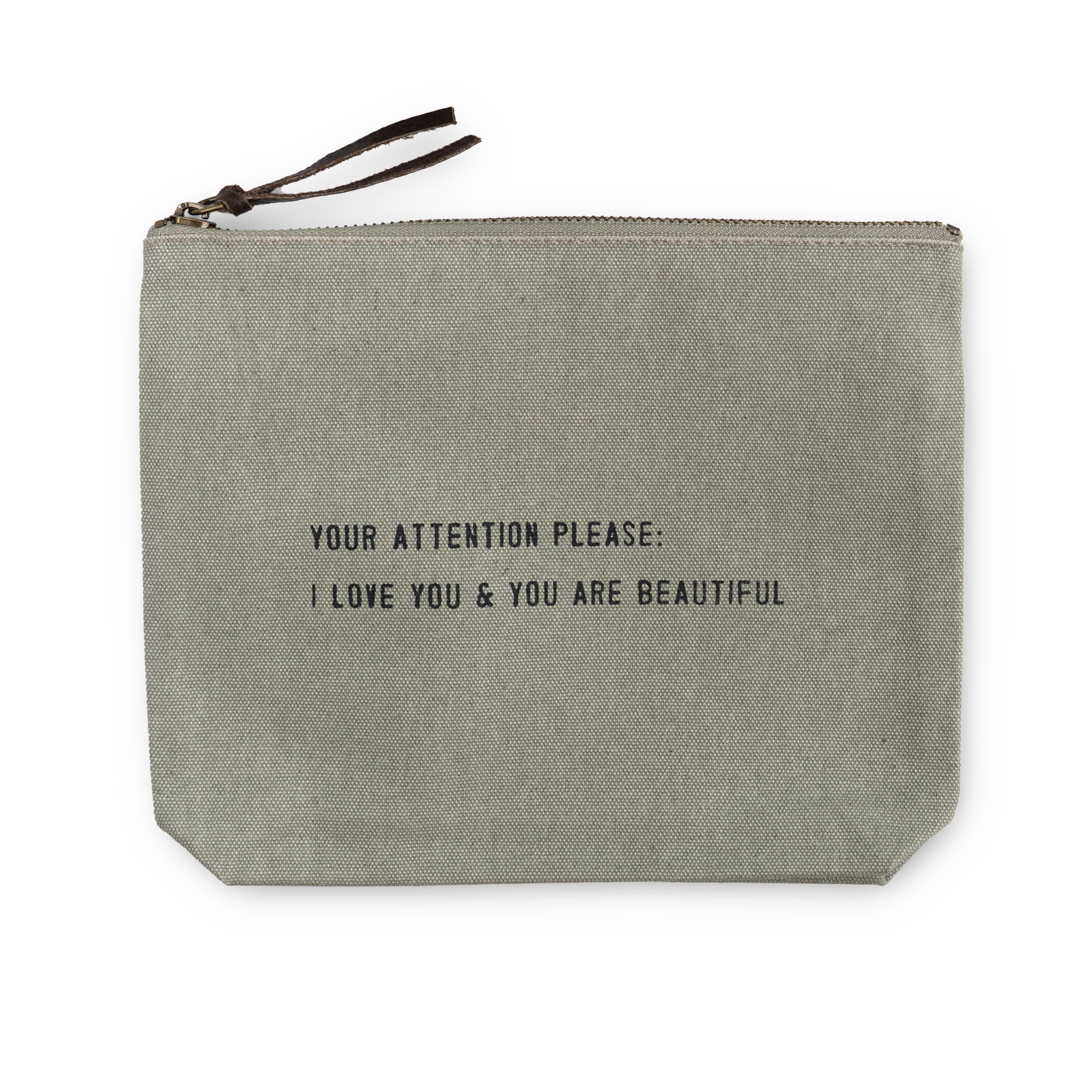 Canvas Zip Bag - Sage