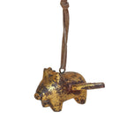Hand-carved Flying Pig Ornament