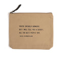 Bonkers Canvas Zip Bag- Flax