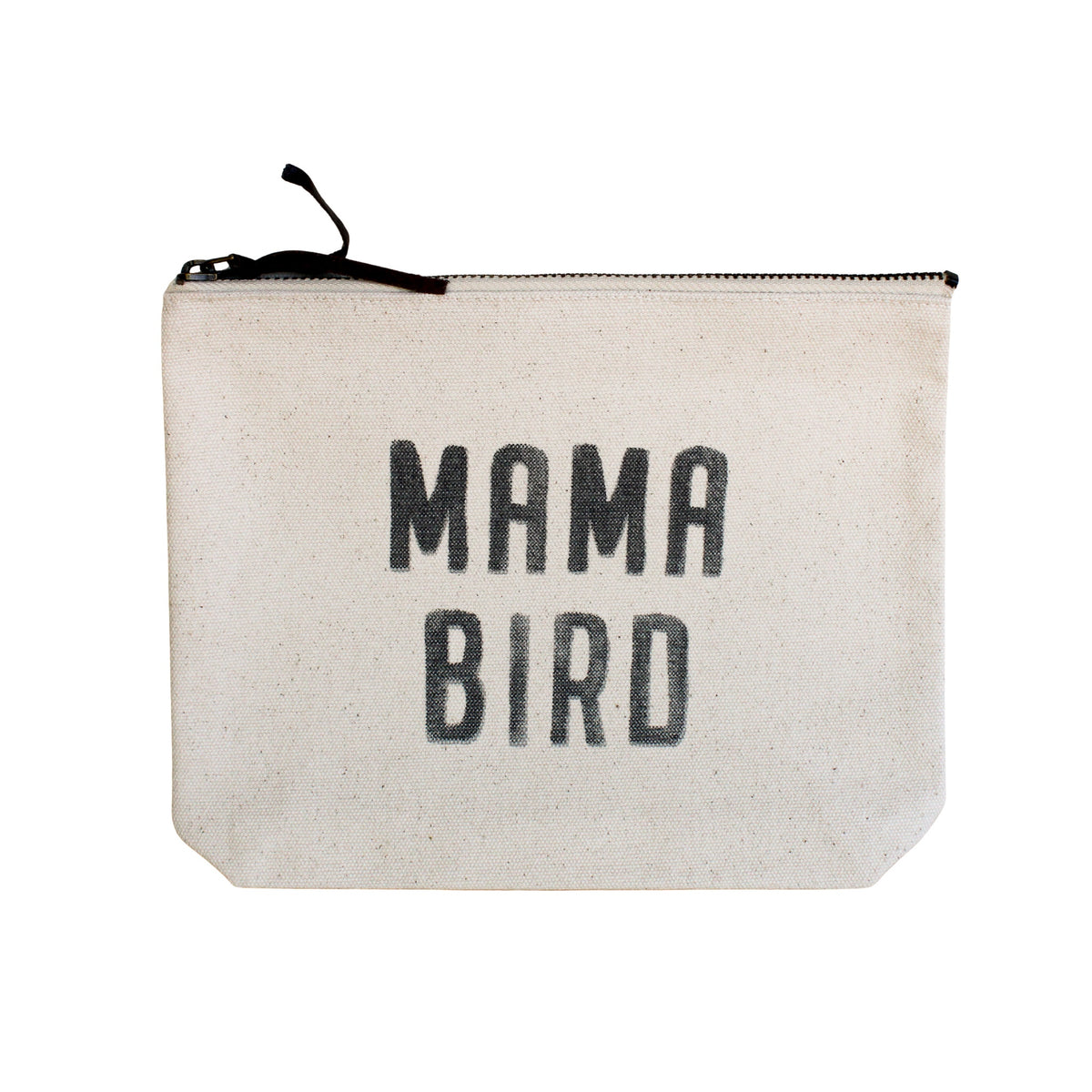 Mama Bird Canvas Zip Bag - Cream
