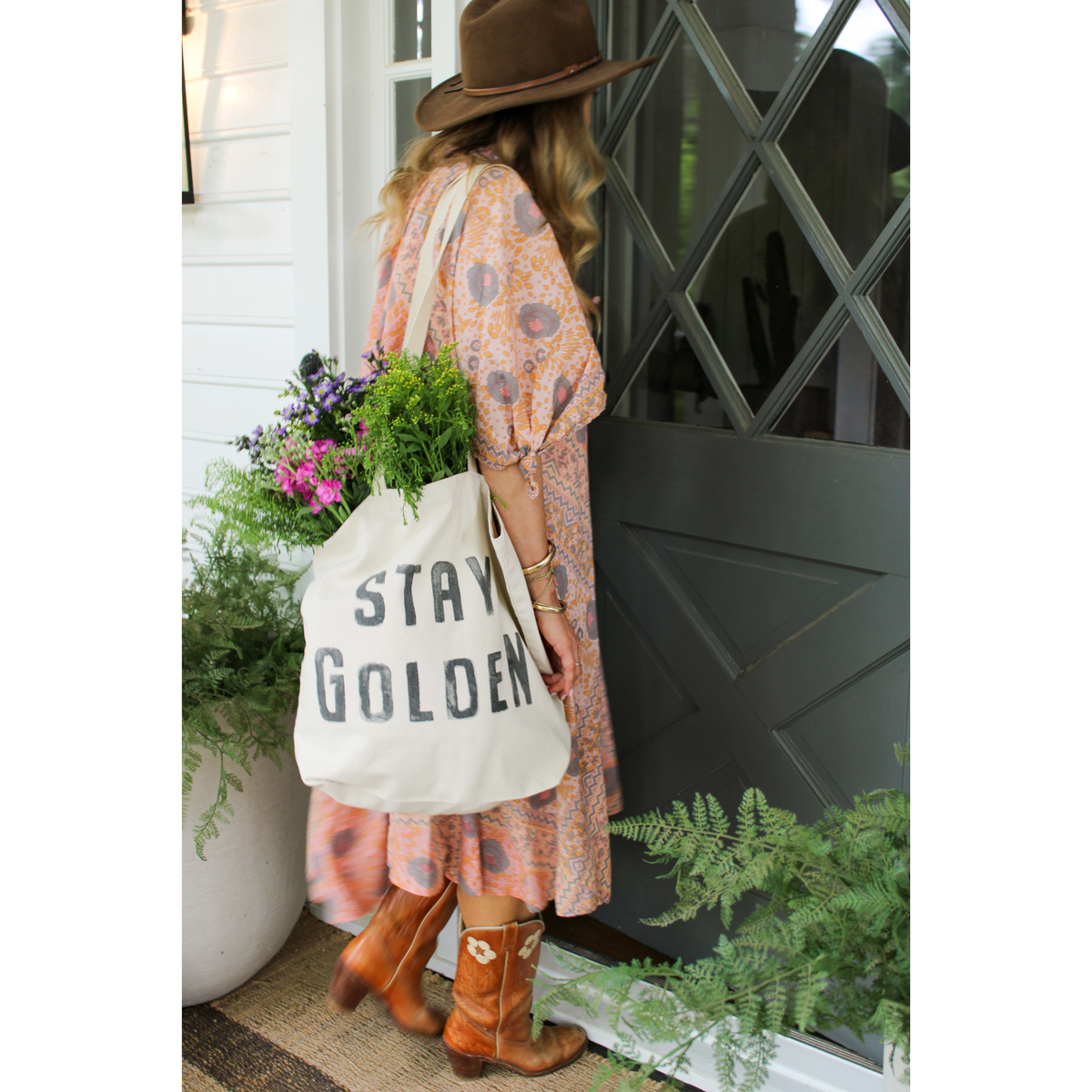 Stay Golden Canvas Tote