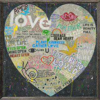 Choose Love - Black - (Grey Wood)-  Art Print