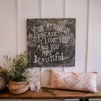 Your Attention Please Art Print - Grey Wood