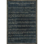 Instructions For Visiting Earth Art Print