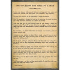 Instructions Before Visiting Earth Art Print - Grey Wood