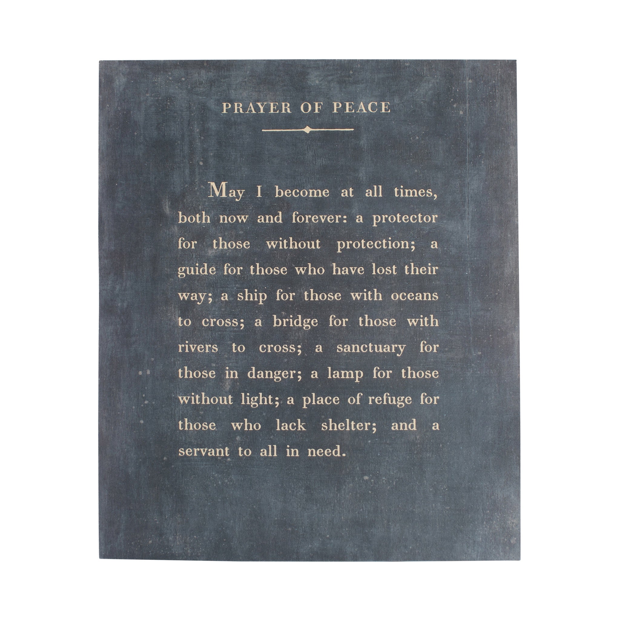 12"x16" Prayer Of Peace Poetry Collection Art Poster - Charcoal