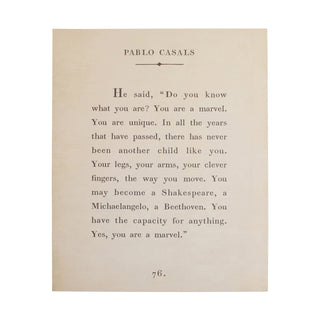 12"x16" Pablo Casals Book Collection Art Poster - Cream