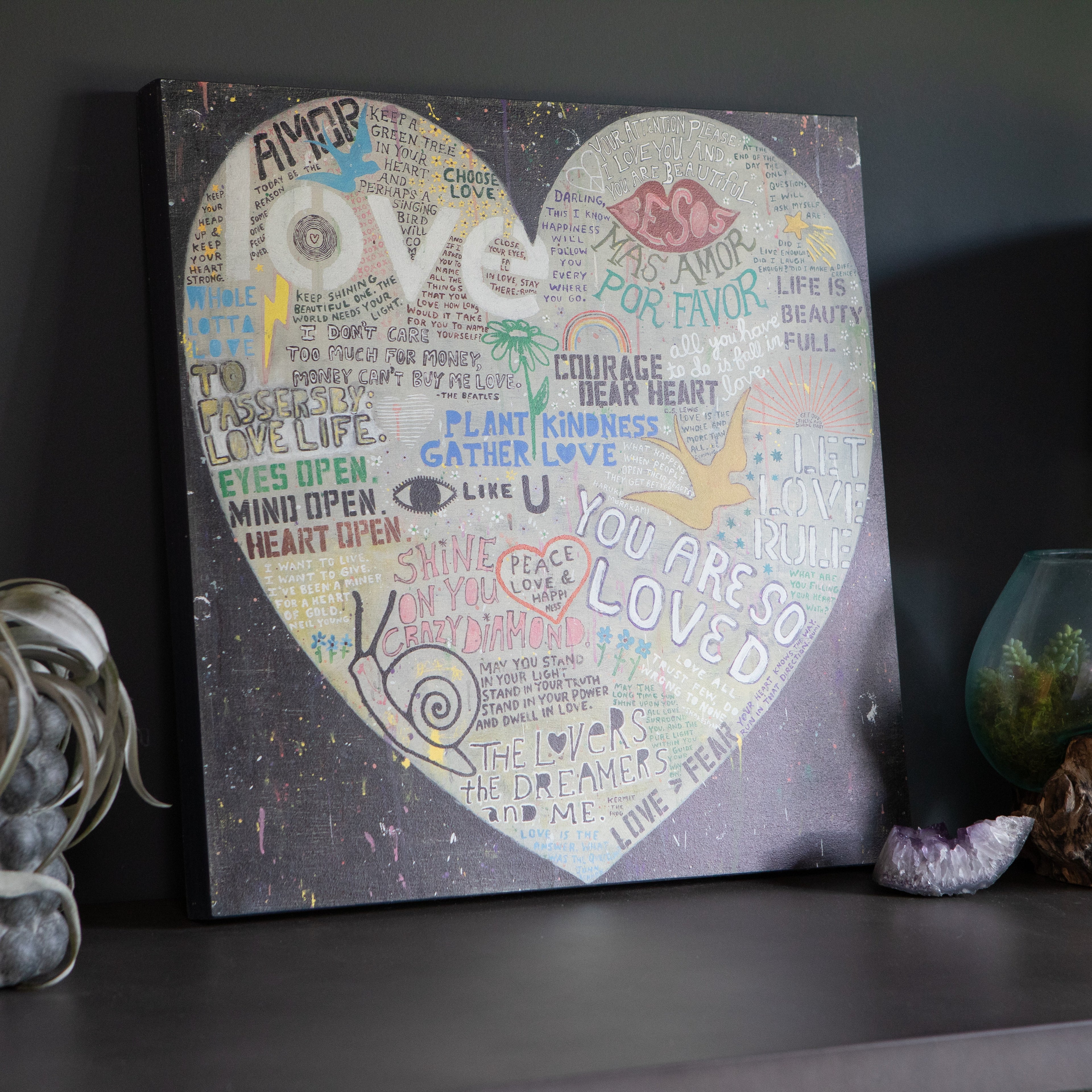 Choose Love Art Print in Black (Gallery Wrap)