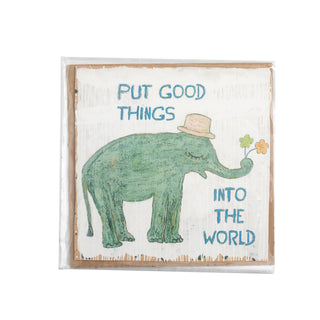 8"x8" Good Things Elephant Art Poster