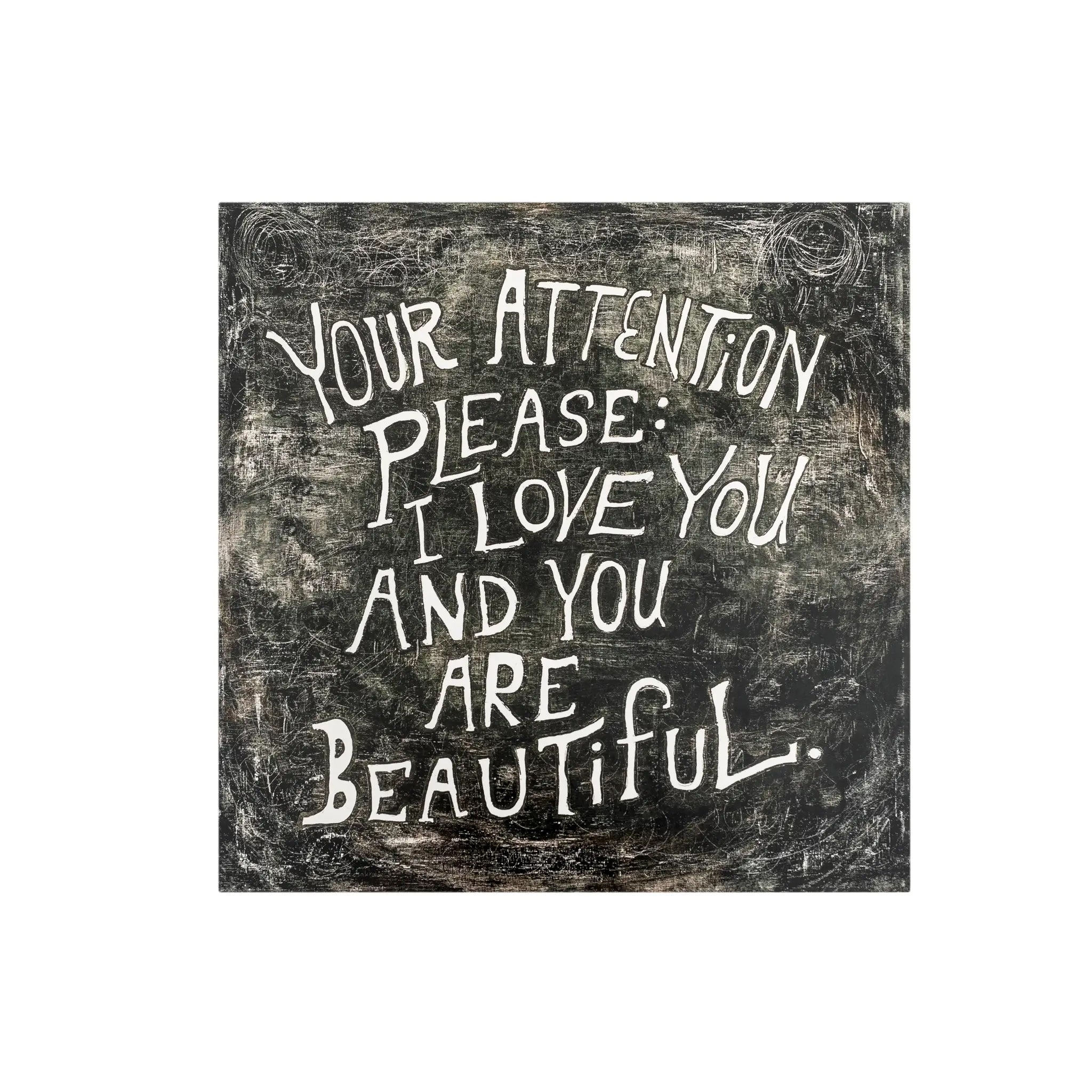 8"x8" Your Attention Please Art Poster