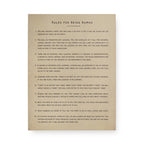 Rules For Being Human Art Poster