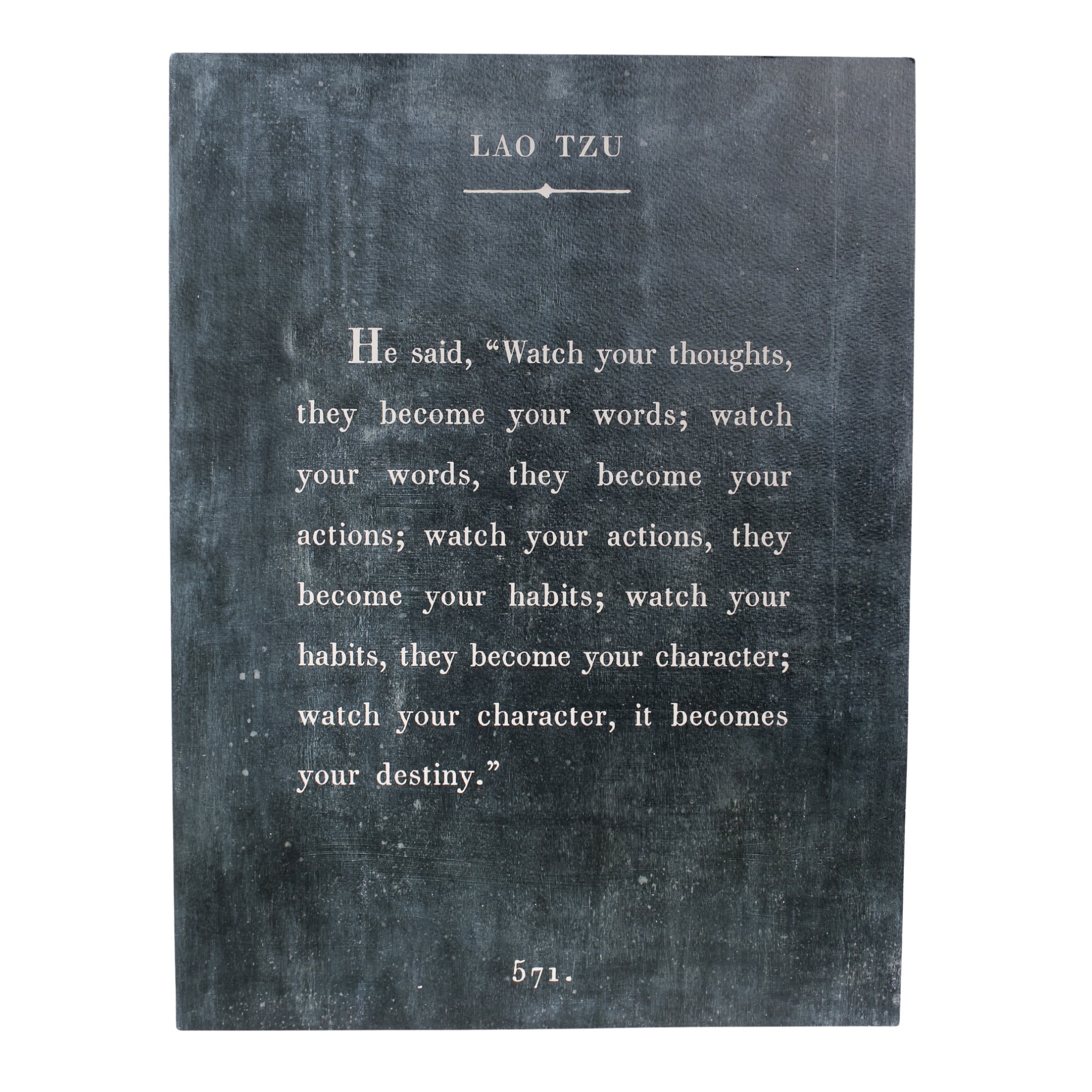 12"x16" Lao Tzu Book Collection Art Poster  -Charcoal