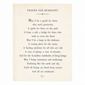 12"x16" Prayer For Humanity Poetry Collection Art Poster  -Cream